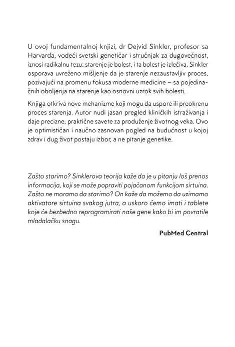životni vek zašto starimo i kako to da usporimo dejvid sinkler