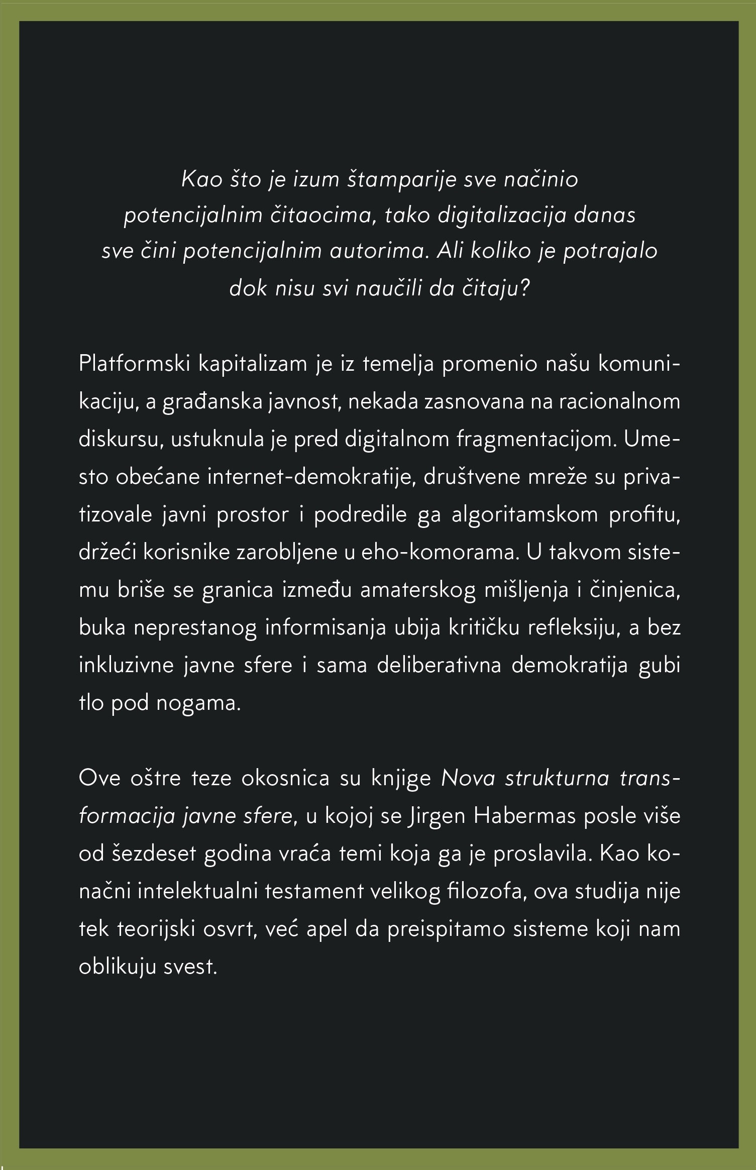 nova strukturna promena javne sfere jirgen habermas